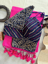 Khadi Cotton Ajrakh Saree with Designer Blouse